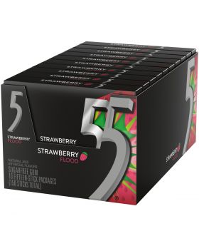 5 GUM FLOOD SOUR STRAWBERRY 10CT