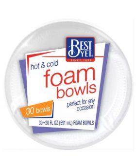 BEST YET FOAM BOWLS 20OZ 30PK