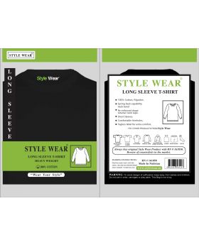 STYLE WEAR L SLEEVE BLACK SM 6CT