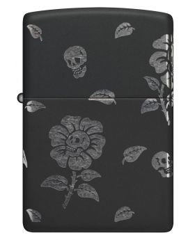 ZIPPO LIGHTER FLOWER SKULLS DESI