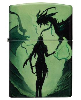 ZIPPO LIGHTER GLOWING DRAGON DES