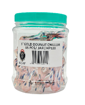 GLASS CHILLUM 3IN DONUT HP120 15