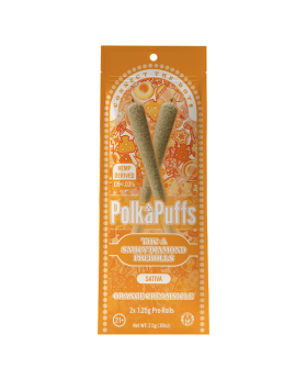 POLKA PUFF ROLLS ORANGE 10/2PK