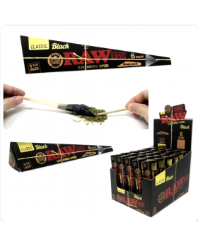 RAW BLACK CONES SCOOP 1.25 6/30P