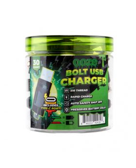 OOZE USB CHARGERS BLACK 30CT TUB