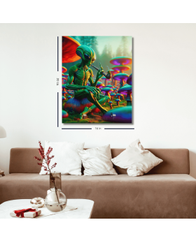 CANVAS FRAME 16x20 ALIEN SMOKING
