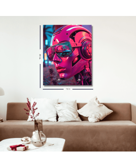 CANVAS FRAME 16x20 ROBOT PINK